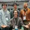 Four of the students who attended AGU. Photo credit Boris Dessimond