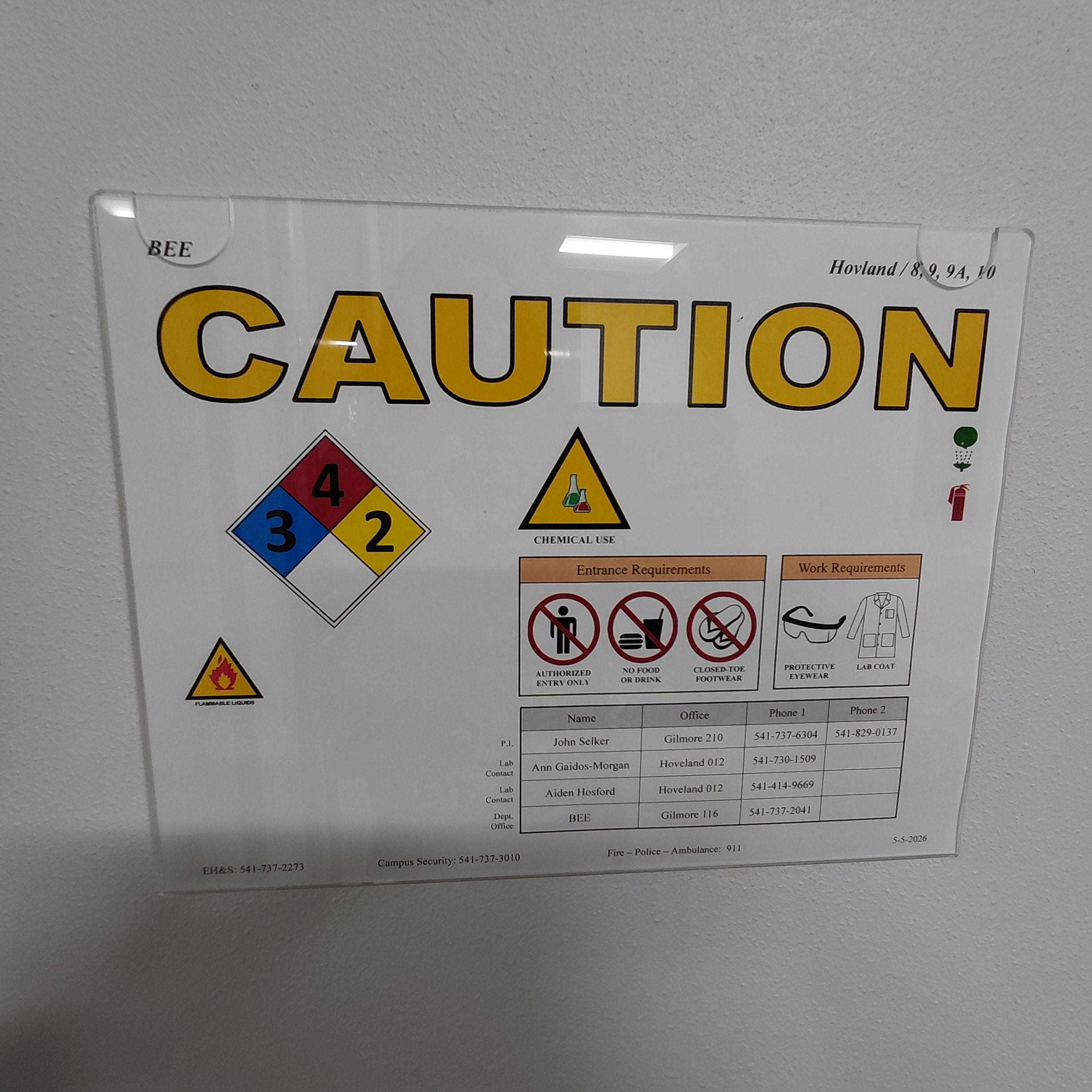 Lab Caution Sign